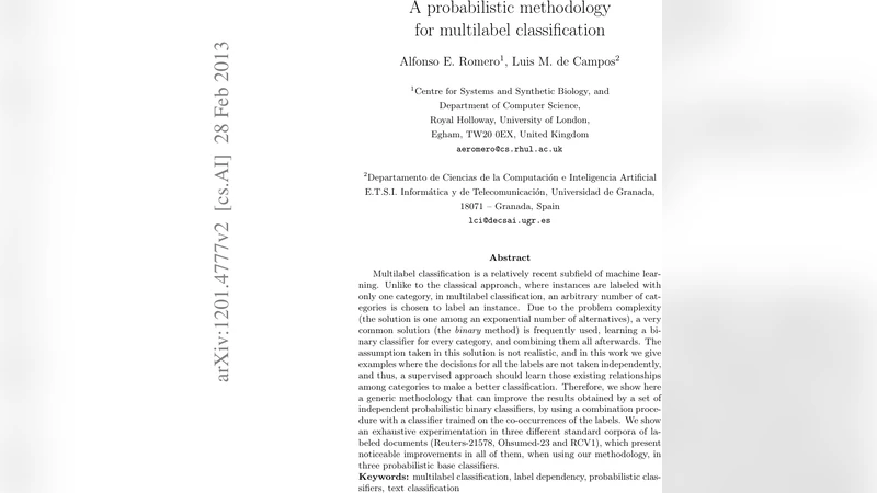 A probabilistic methodology for multilabel classification