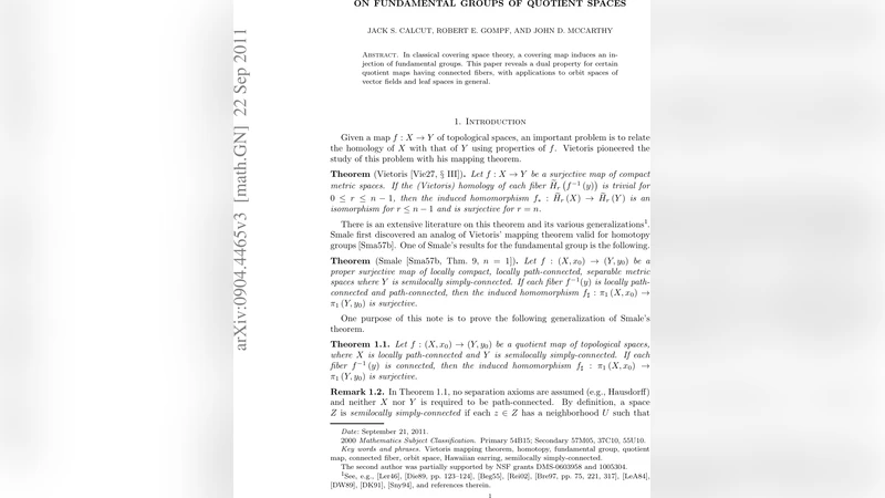 On fundamental groups of quotient spaces