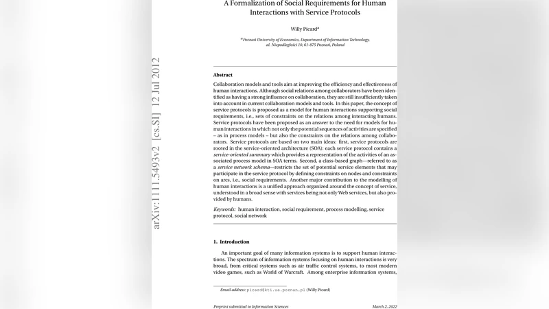 A Formalization of Social Requirements for Human Interactions with   Service Protocols