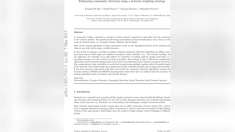 Enhancing community detection using a network weighting strategy