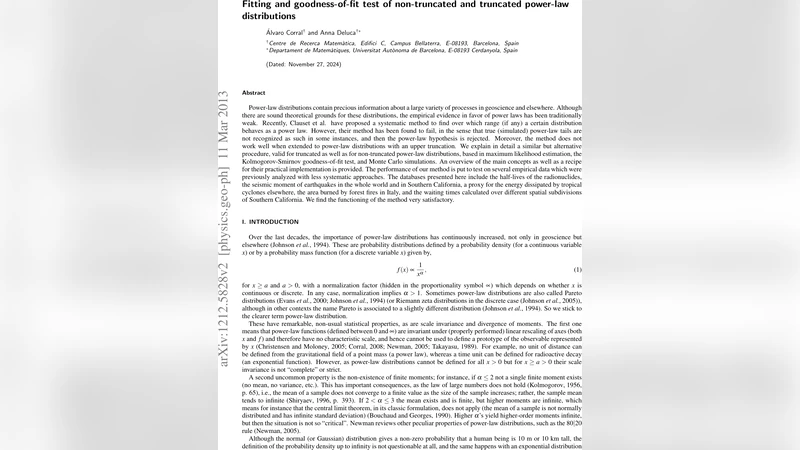 Fitting and goodness-of-fit test of non-truncated and truncated   power-law distributions
