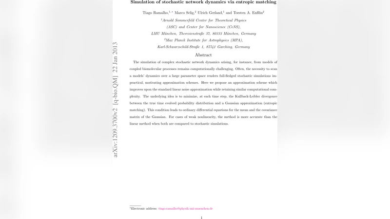 Simulation of stochastic network dynamics via entropic matching