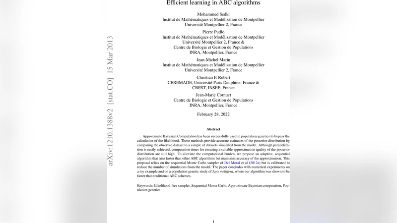 Efficient learning in ABC algorithms