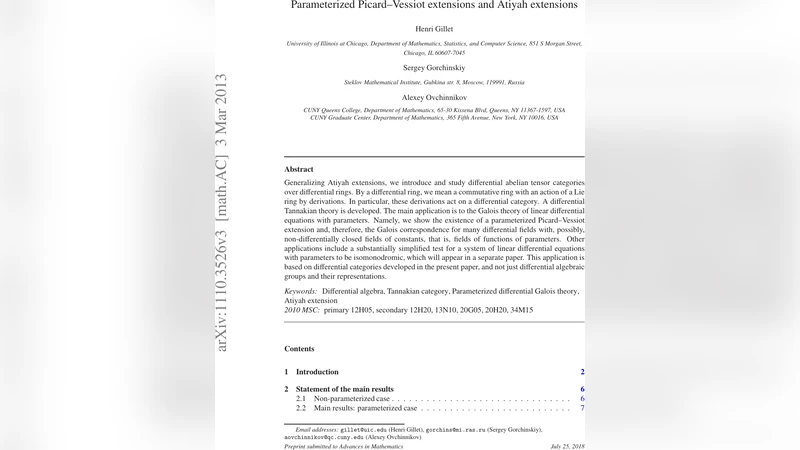 Parameterized Picard-Vessiot extensions and Atiyah extensions