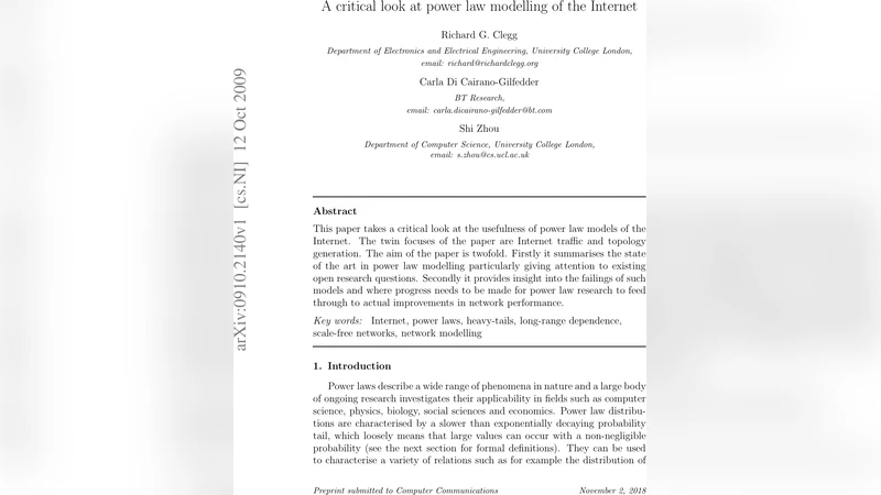 A critical look at power law modelling of the Internet