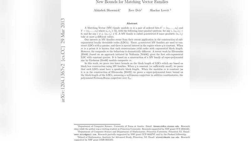 New Lower Bounds for Matching Vector Codes