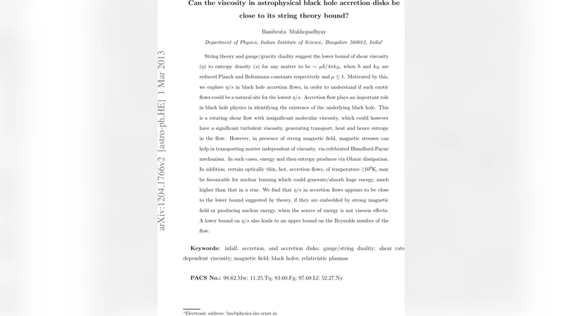 Can the viscosity in astrophysical black hole accretion disks be close   to its string theory bound?