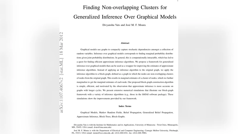 Finding Non-overlapping Clusters for Generalized Inference Over   Graphical Models