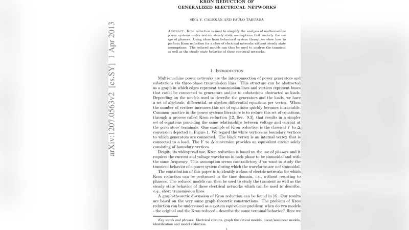 Kron Reduction of Generalized Electrical Networks