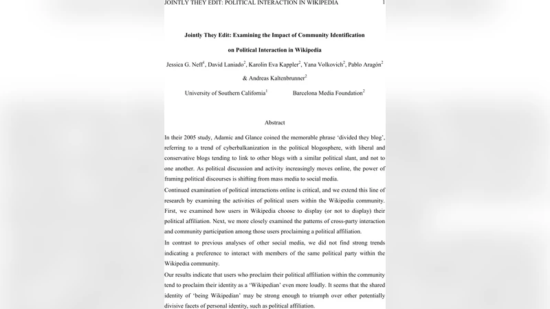 Jointly they edit: examining the impact of community identification on   political interaction in Wikipedia