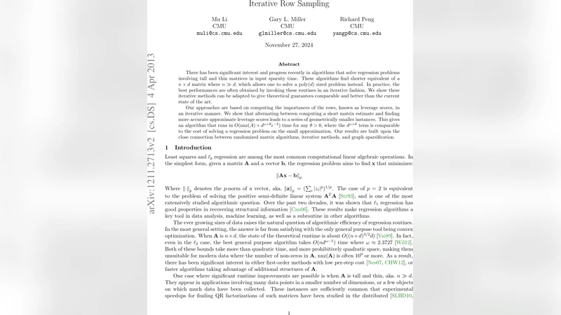 Iterative Row Sampling