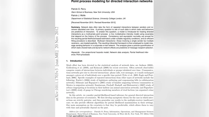 Point process modeling for directed interaction networks