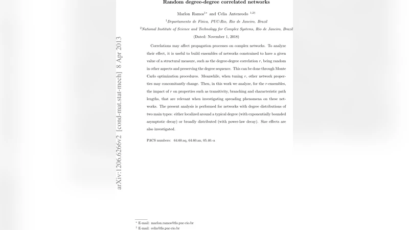 Random degree-degree correlated networks