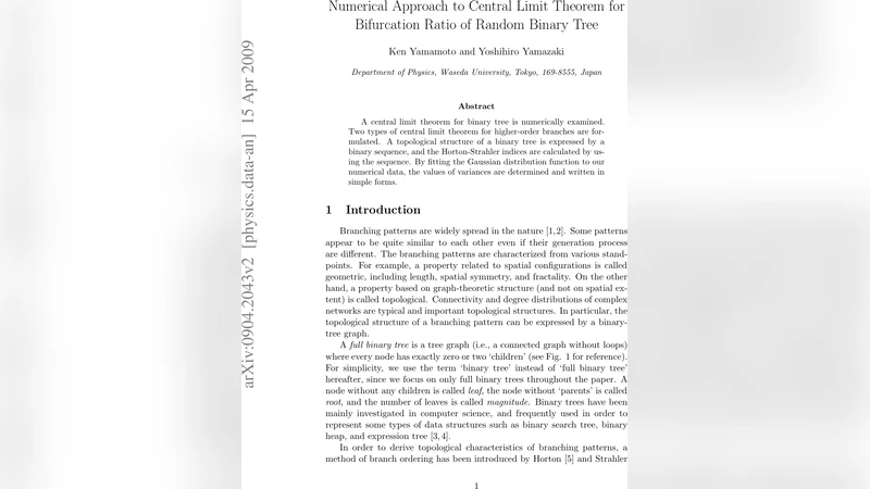 Numerical Approach to Central Limit Theorem for Bifurcation Ratio of   Random Binary Tree
