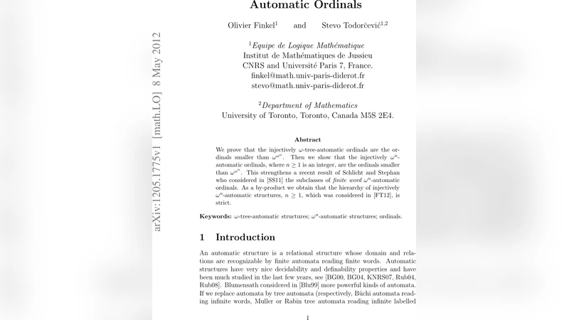 Automatic Ordinals