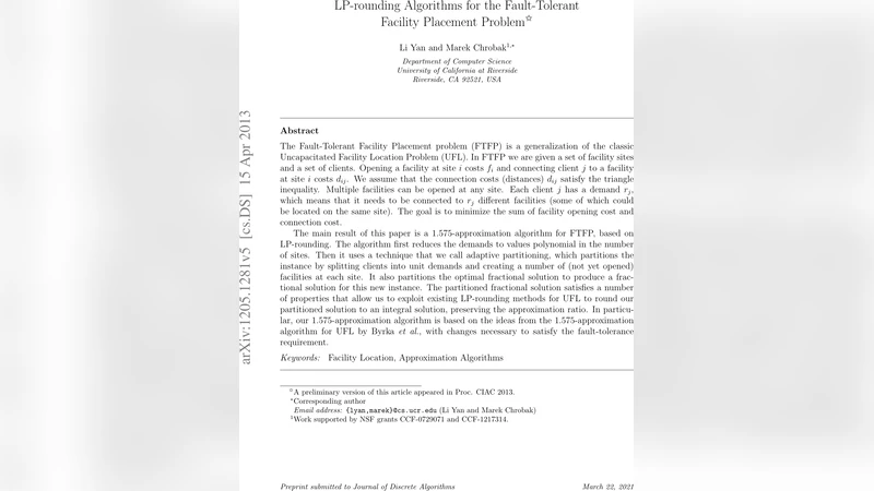 LP-rounding Algorithms for the Fault-Tolerant Facility Placement Problem
