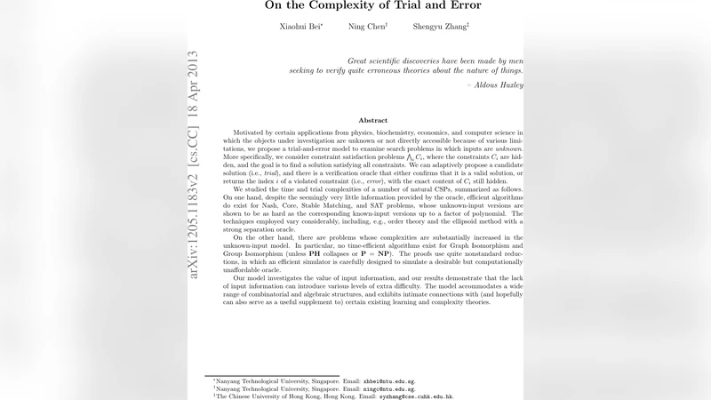 On the Complexity of Trial and Error