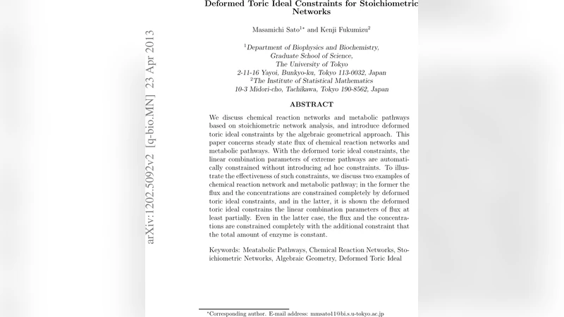 Deformed Toric Ideal Constraints for Stoichiometric Networks