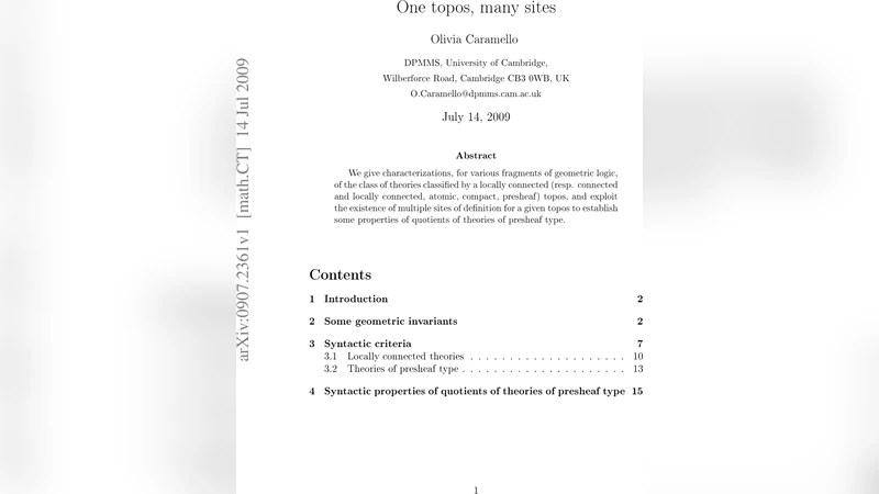 One topos, many sites