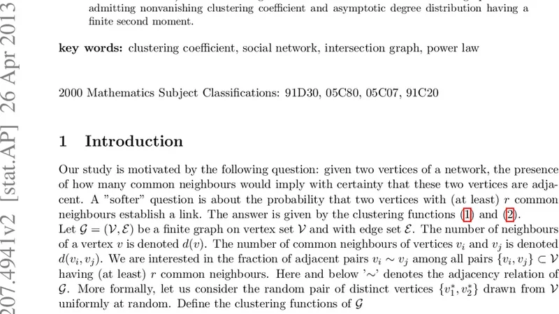 Clustering function: a measure of social influence