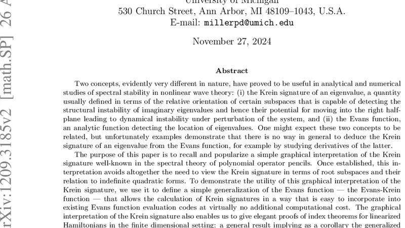 Graphical Krein Signature Theory and Evans-Krein Functions
