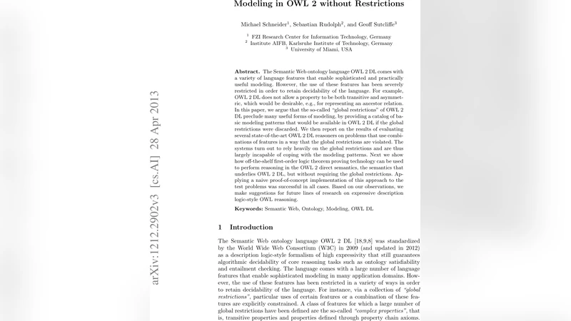 Modeling in OWL 2 without Restrictions