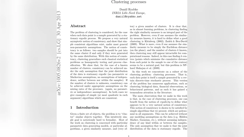 Clustering processes