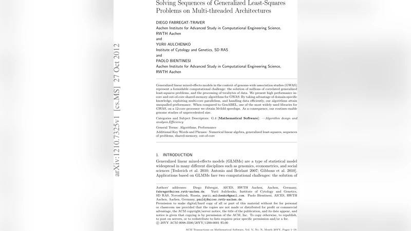 Solving Sequences of Generalized Least-Squares Problems on   Multi-threaded Architectures