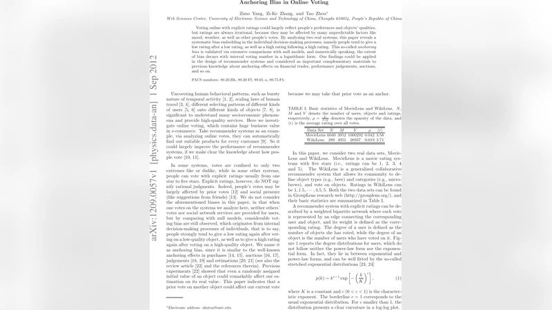 Anchoring Bias in Online Voting