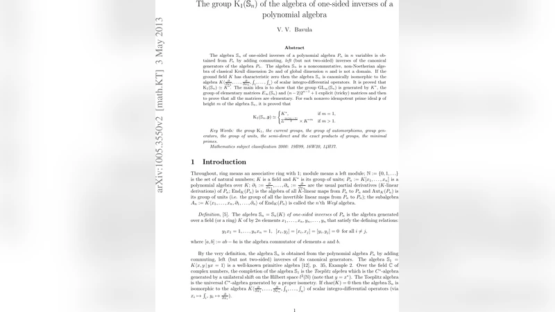 The group ${rm K}_1(mS_n)$ of the algebra of one-sided inverses of a   polynomial algebra
