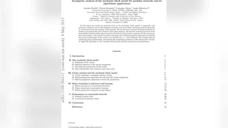 Asymptotic analysis of the stochastic block model for modular networks   and its algorithmic applications