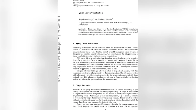 Query Driven Visualization