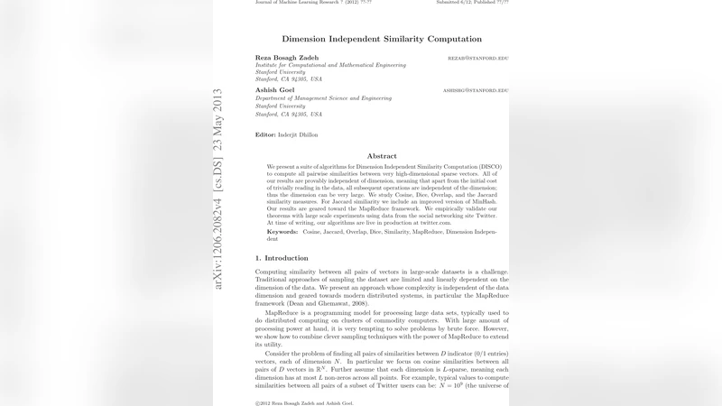 Dimension Independent Similarity Computation