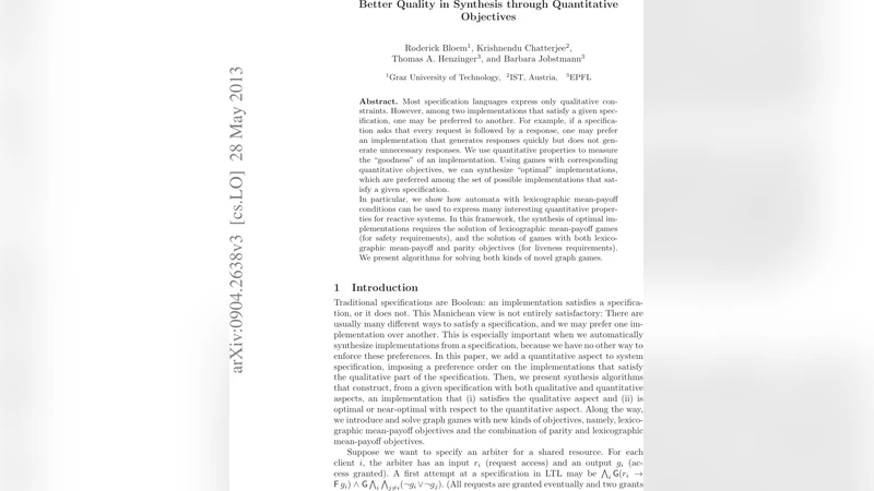 Better Quality in Synthesis through Quantitative Objectives