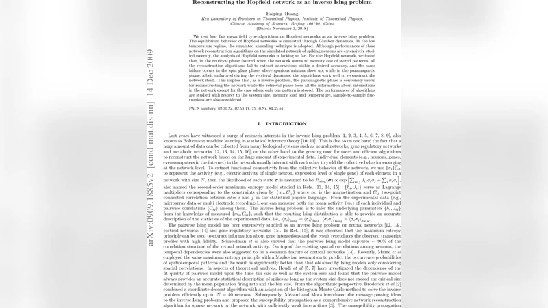 Reconstructing the Hopfield network as an inverse Ising problem