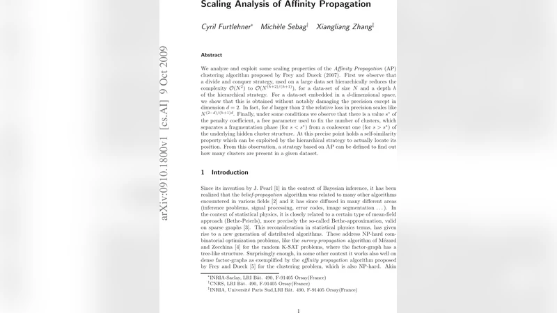 Scaling Analysis of Affinity Propagation