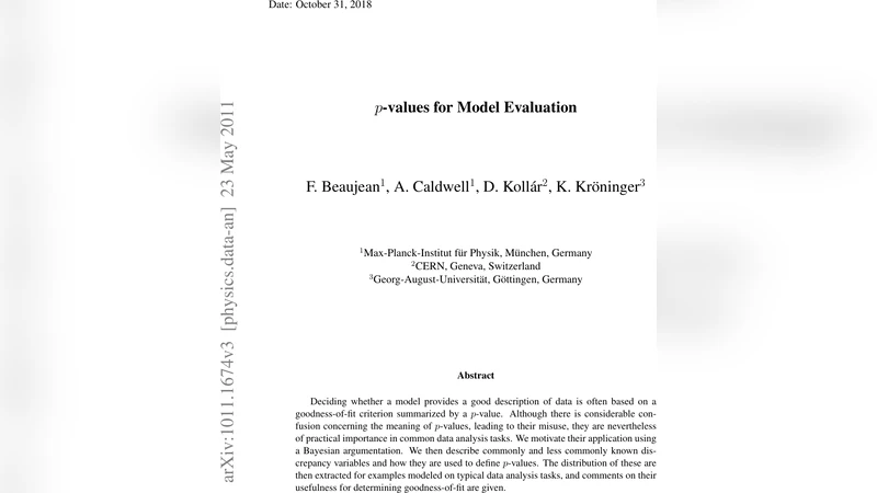 p-Values for Model Evaluation