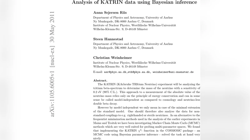 Analysis of KATRIN data using Bayesian inference