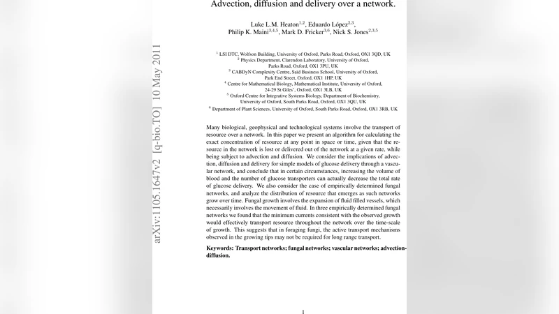 Advection, diffusion and delivery over a network