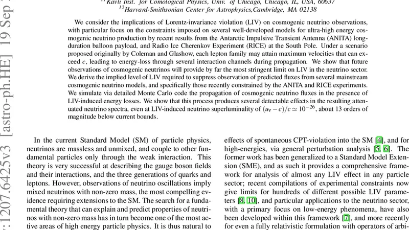 Implications of ultra-high energy neutrino flux constraints for   Lorentz-invariance violating cosmogenic neutrinos