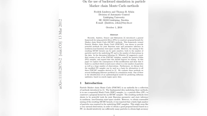 On the use of backward simulation in particle Markov chain Monte Carlo   methods