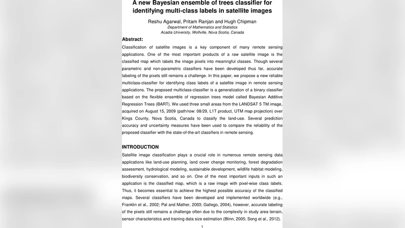 A new Bayesian ensemble of trees classifier for identifying multi-class   labels in satellite images
