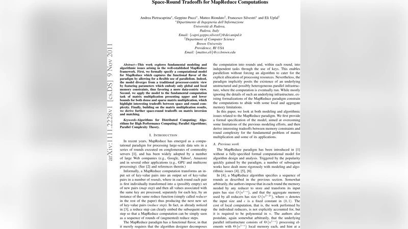 Space-Round Tradeoffs for MapReduce Computations