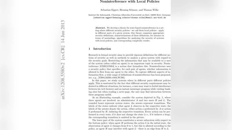 Noninterference with Local Policies