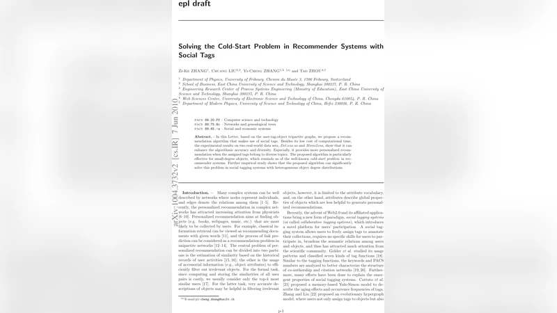 Solving the Cold-Start Problem in Recommender Systems with Social Tags