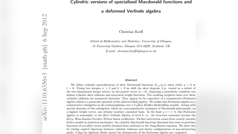 Cylindric versions of specialised Macdonald functions and a deformed   Verlinde algebra