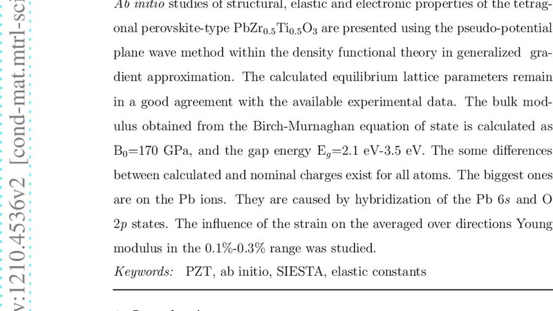 Ab initio calculations for the tetragonal PbZr0.5Ti0.5O3