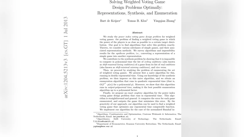 Solving Weighted Voting Game Design Problems Optimally: Representations,   Synthesis, and Enumeration
