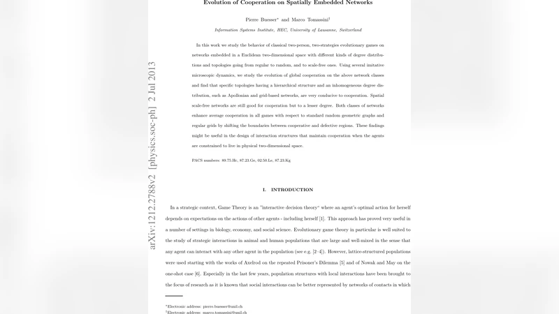 Evolution of Cooperation on Spatially Embedded Networks