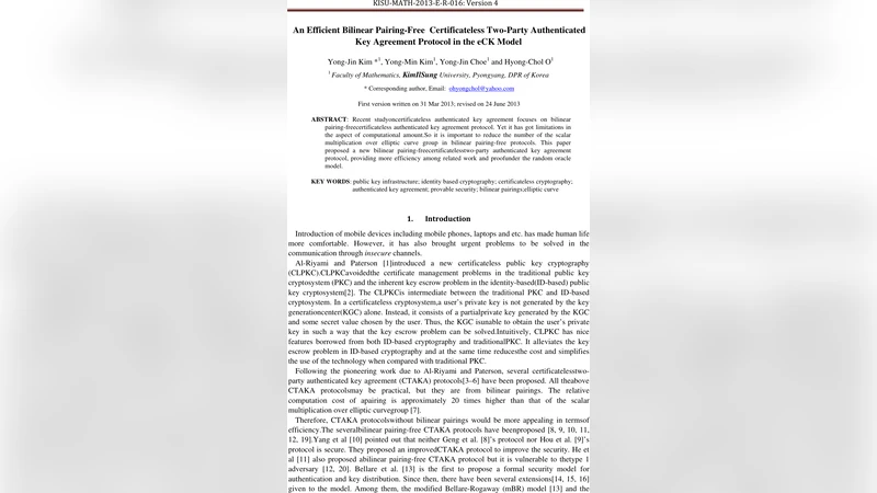 An Efficient Bilinear Pairing-Free Certificateless Two-Party   Authenticated Key Agreement Protocol in the eCK Model